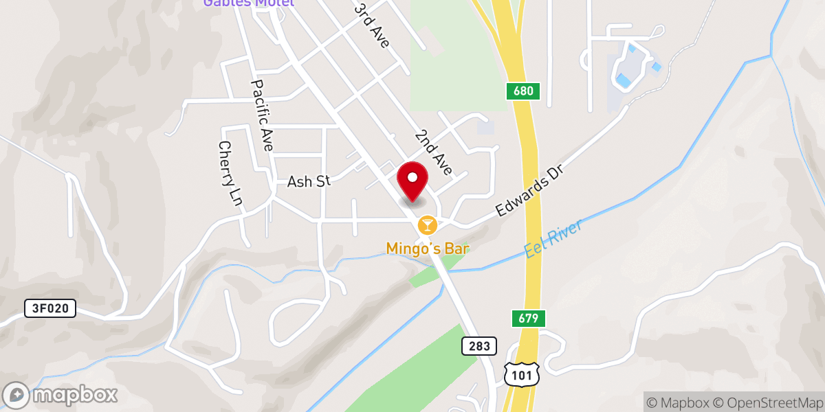 Map showing location of Proper Wellness Rio Dell Cannabis Dispensary