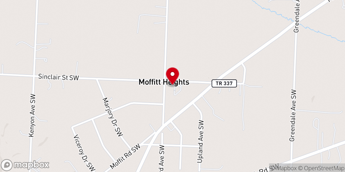 Map showing location of Calvary Baptist Church