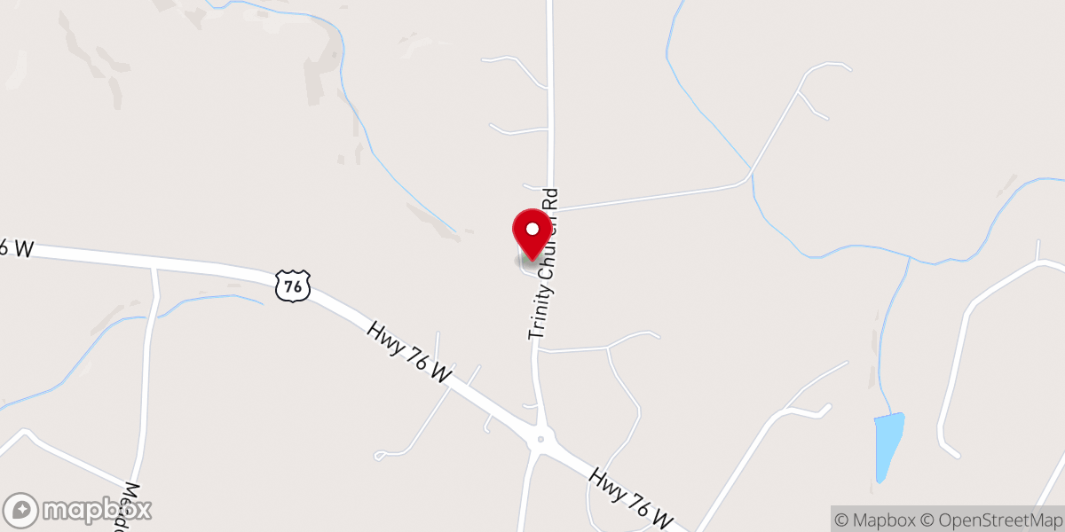 Map showing location of Trinity Church