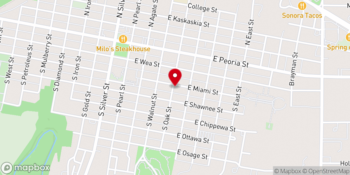 Map showing location of First Mt Olivet Baptist Church