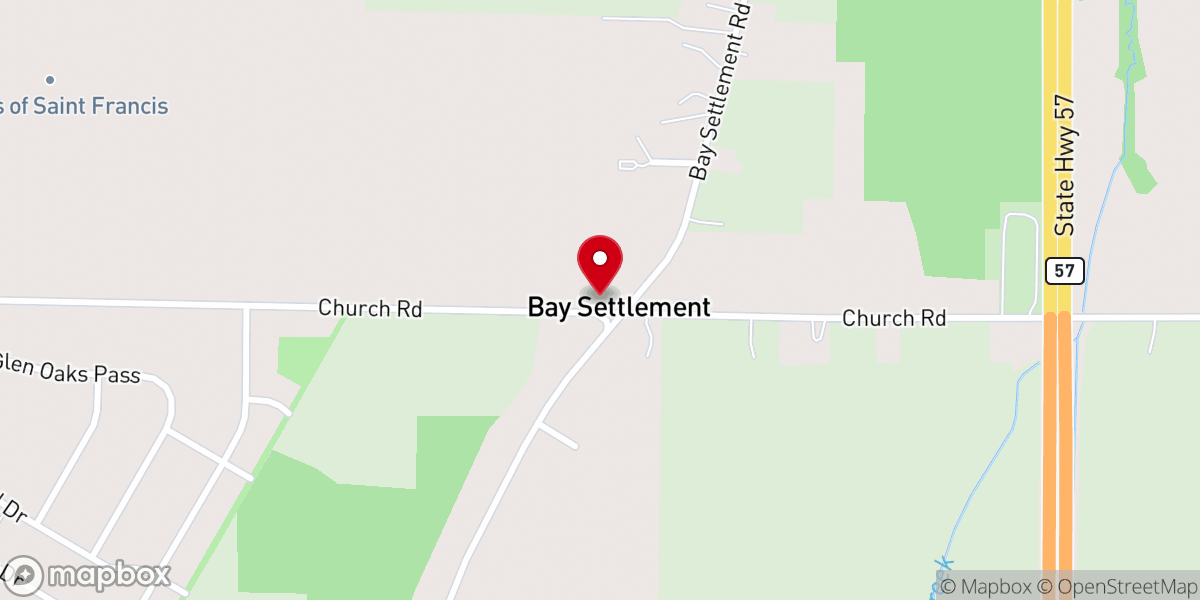 Map showing location of Holy Cross Catholic Church