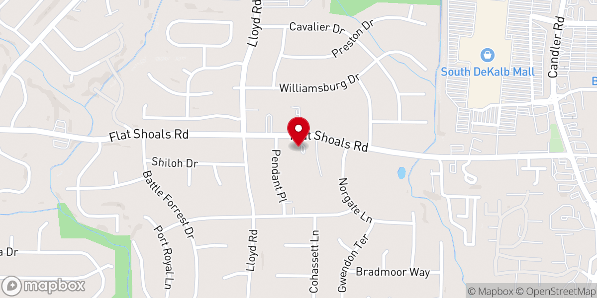 Map showing location of Decatur Baptist Church