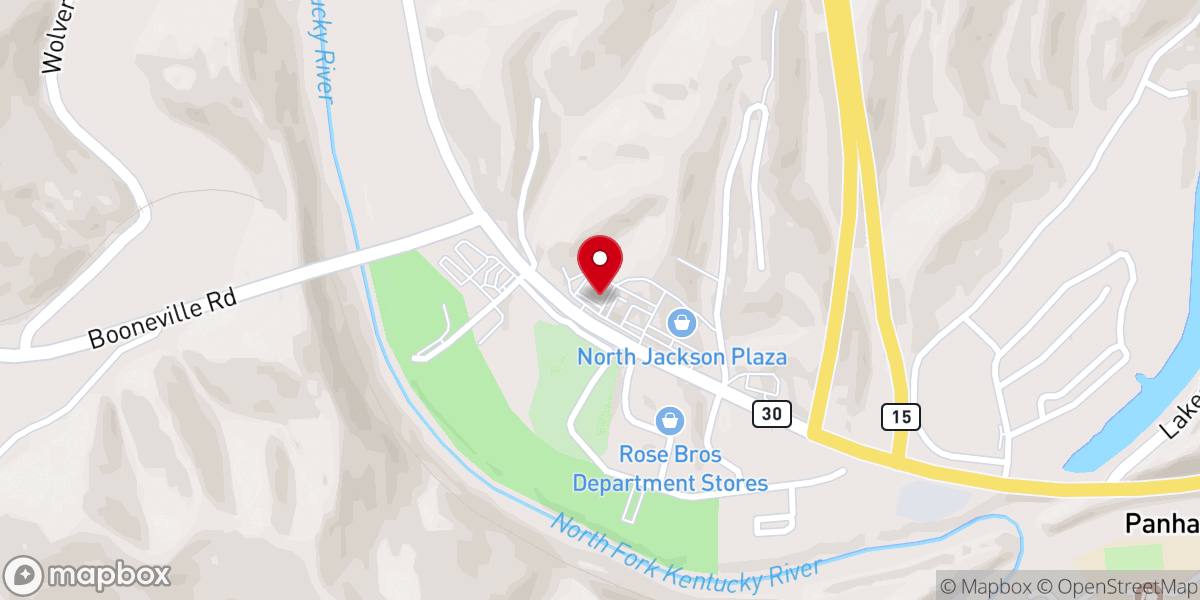 Map showing location of United Methodist Mountain Mission - Jackson Opportunity Store
