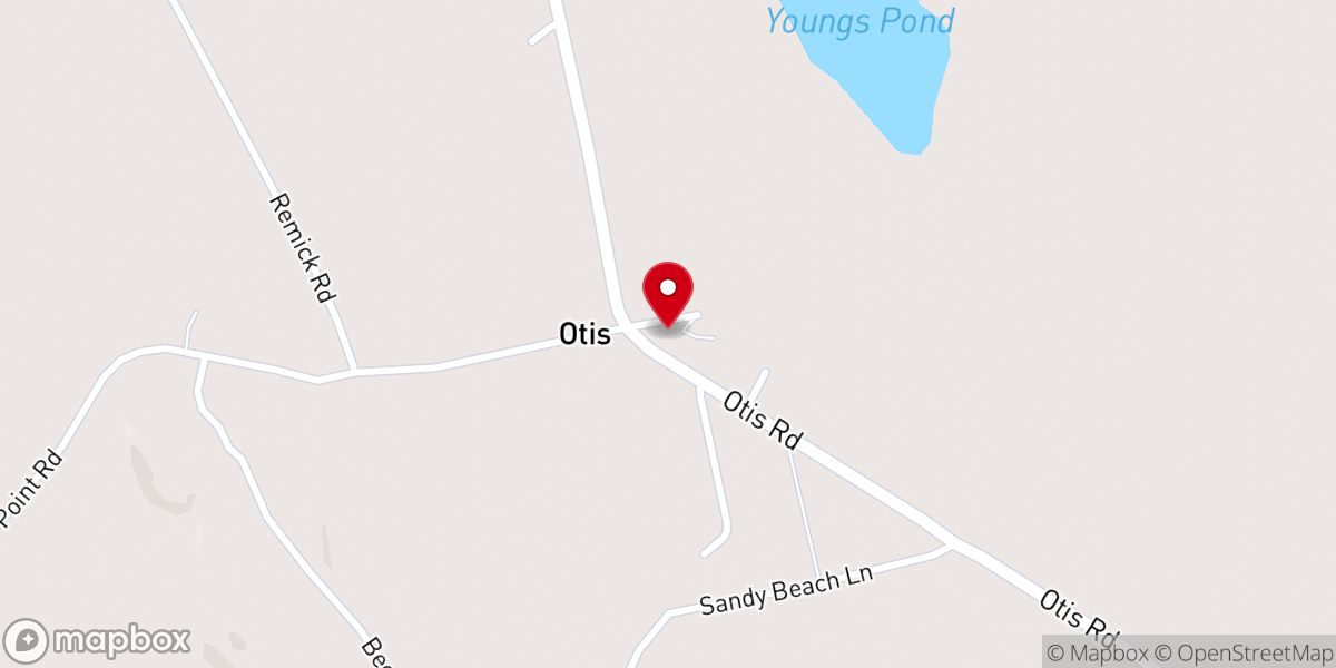 Map showing location of Otis Baptist Church