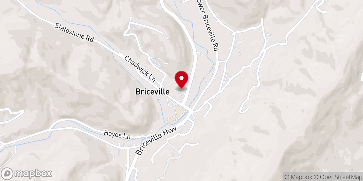 Map showing location of Briceville Methodist Church