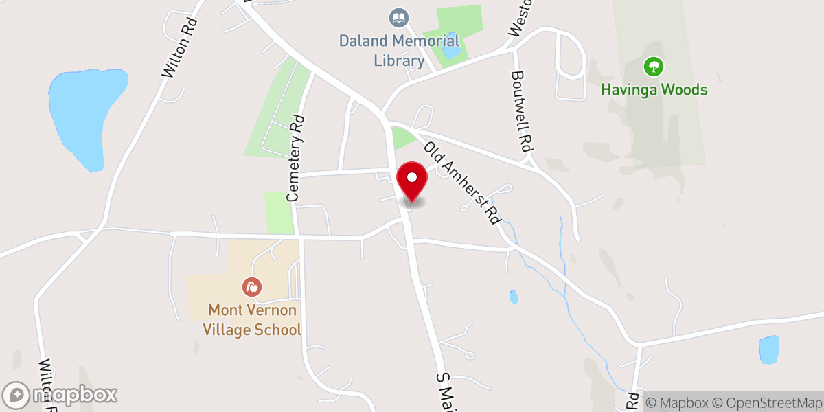Map showing location of Mont Vernon Congregational Church