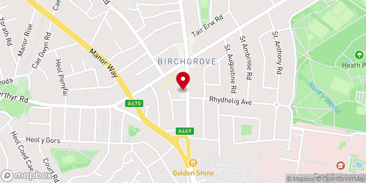 Map showing location of PIWC Cardiff