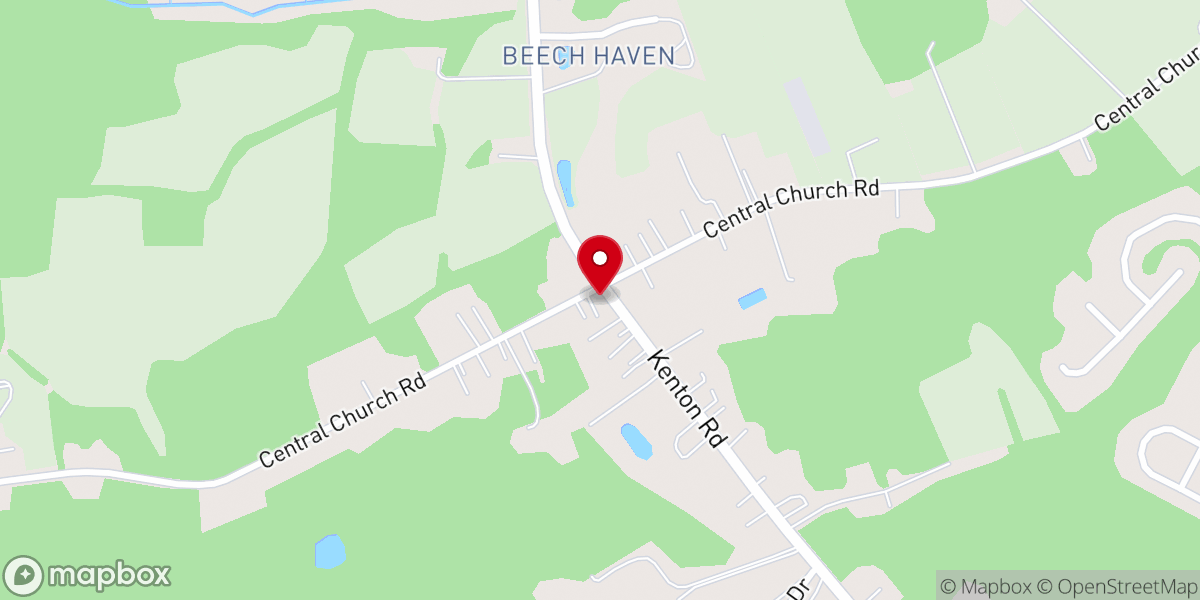 Map showing location of Central Baptist Church