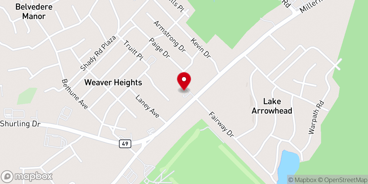 Map showing location of Unity Missionary Baptist Church