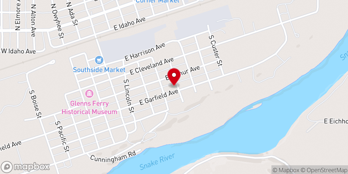 Map showing location of First Baptist Church