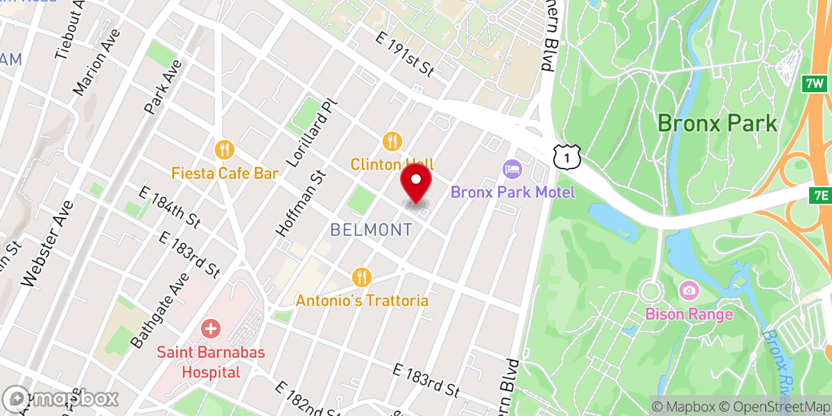 Map showing location of Christian Assembly-The Bronx
