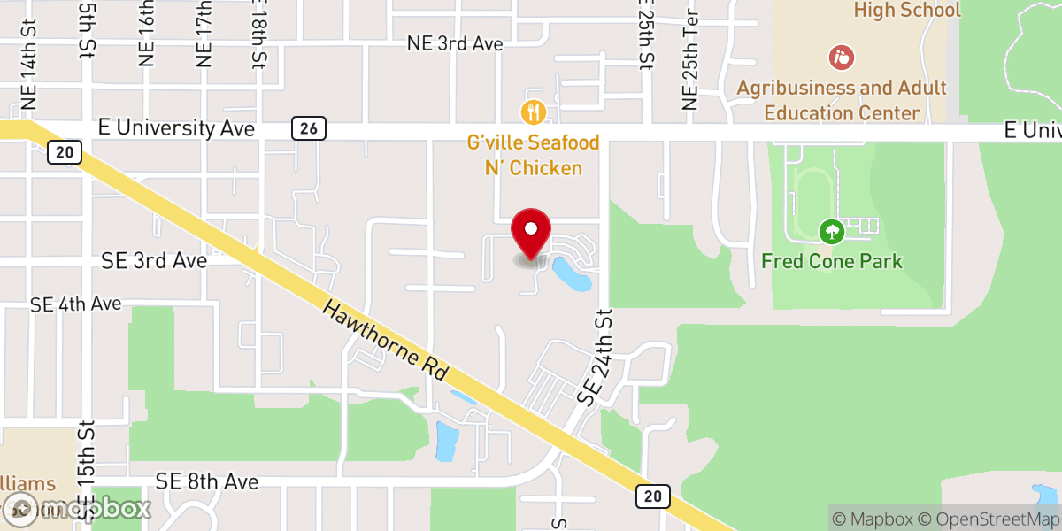 Map showing location of Alachua County Social Services