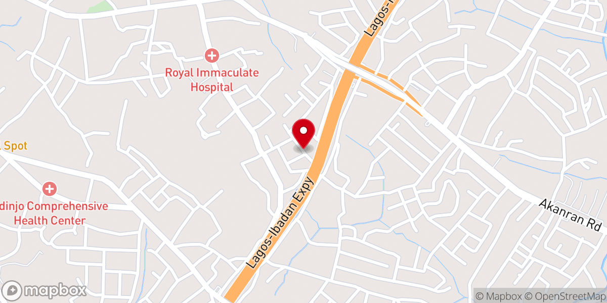 Map showing location of Living Faith Church Elekuro
