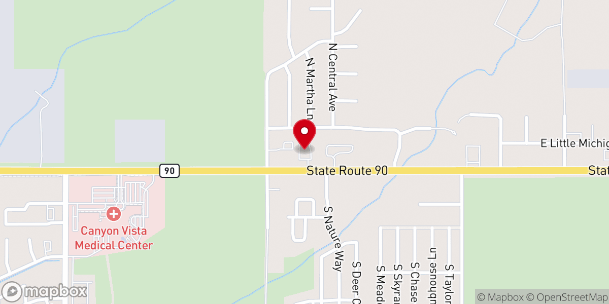 Map showing location of Catholic Charities