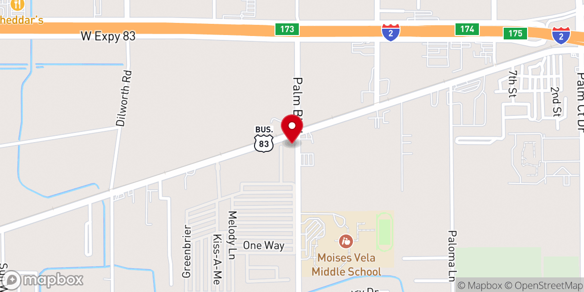 Map showing location of Church of Scientology Mission of Harlingen