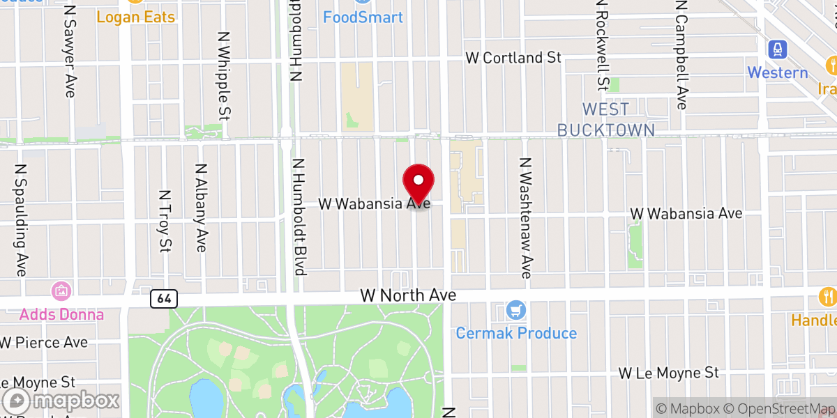 Map showing location of Nueva Vida Church Chicago