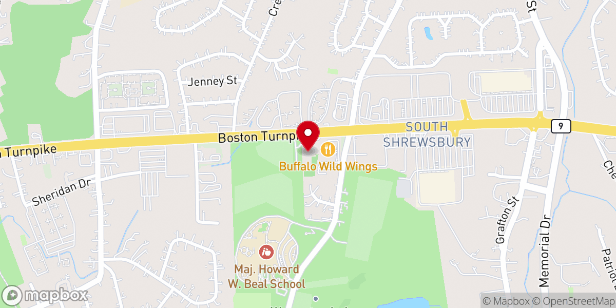 Map showing location of Worcester County Food Bank