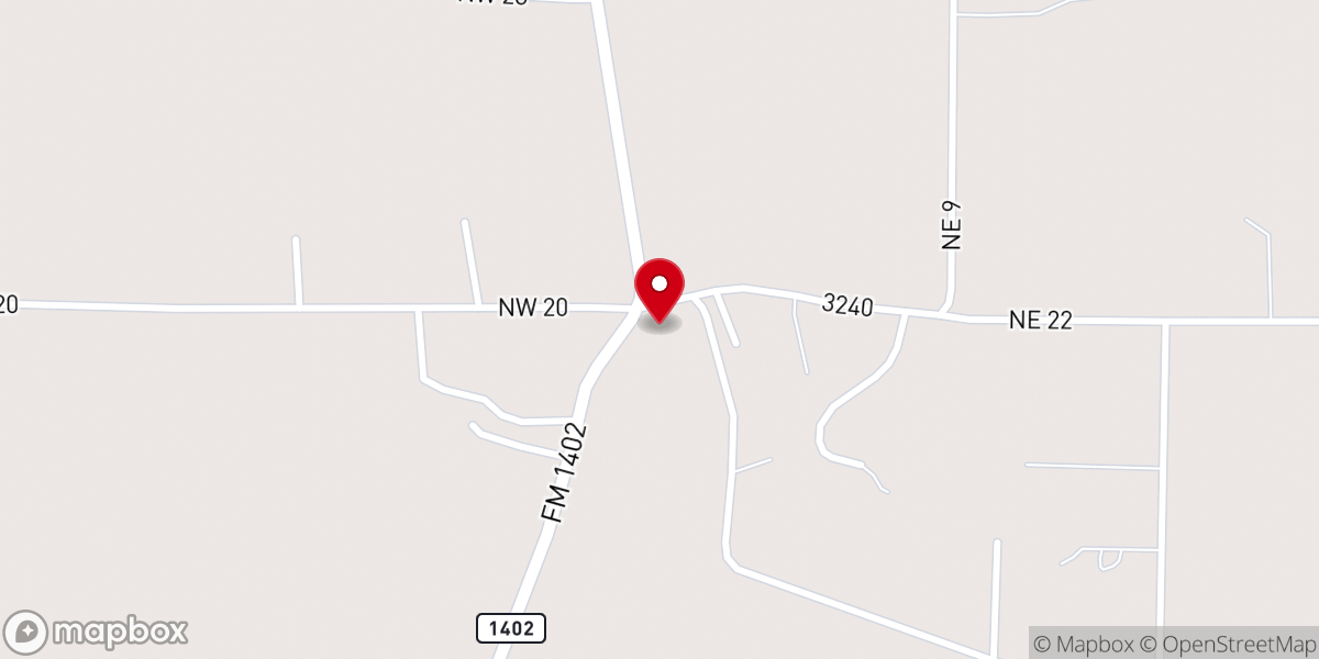 Map showing location of Oak Grove Church of Christ