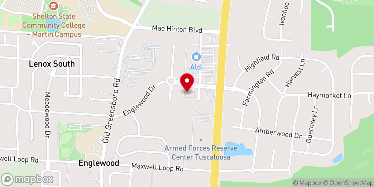 Map showing location of The Church of Christ at Hillcrest