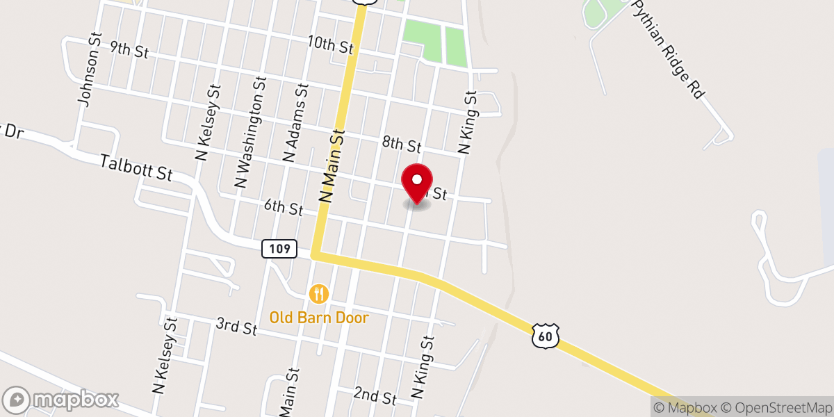 Map showing location of Mt.Sterling Cumberland Presbyterian Church