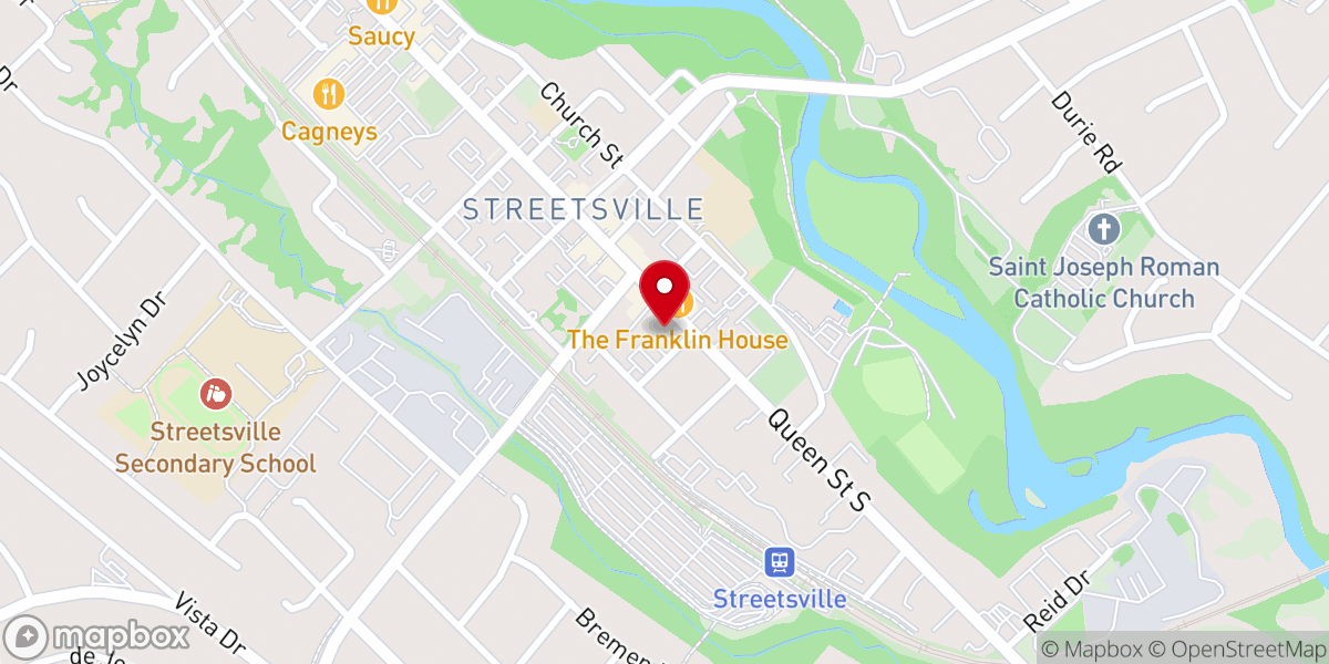 Map showing location of Streetsville United Church