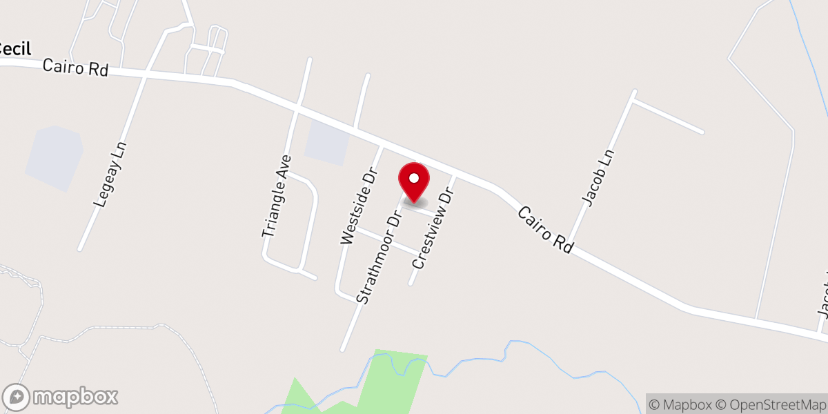 Map showing location of New Life Baptist Church