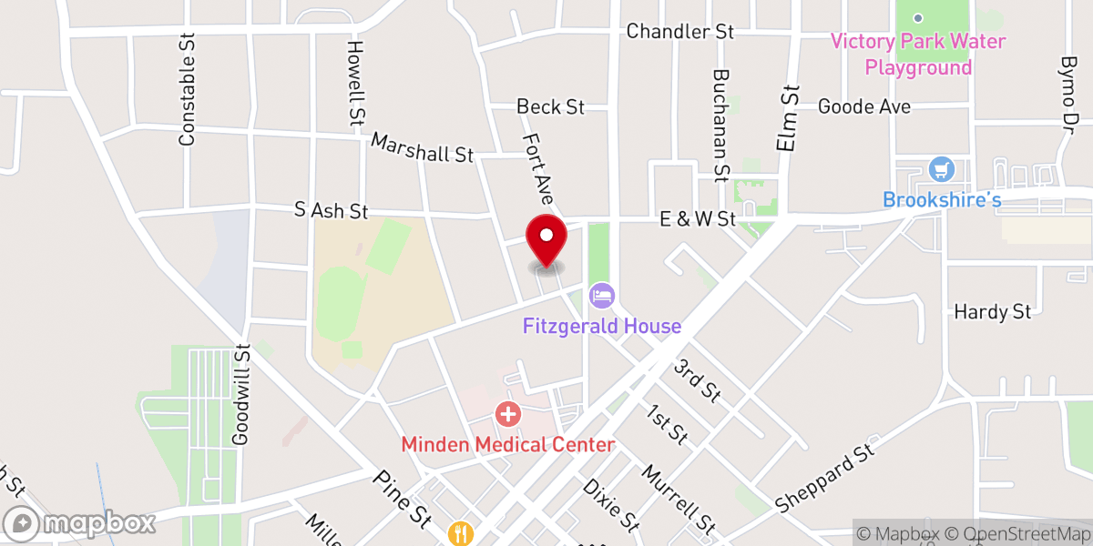 Map showing location of Minden Church of Christ
