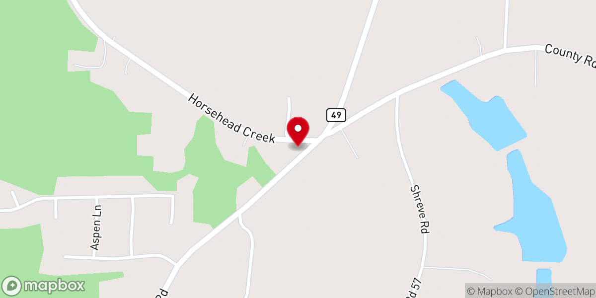 Map showing location of Mt Pisgah Baptist Church