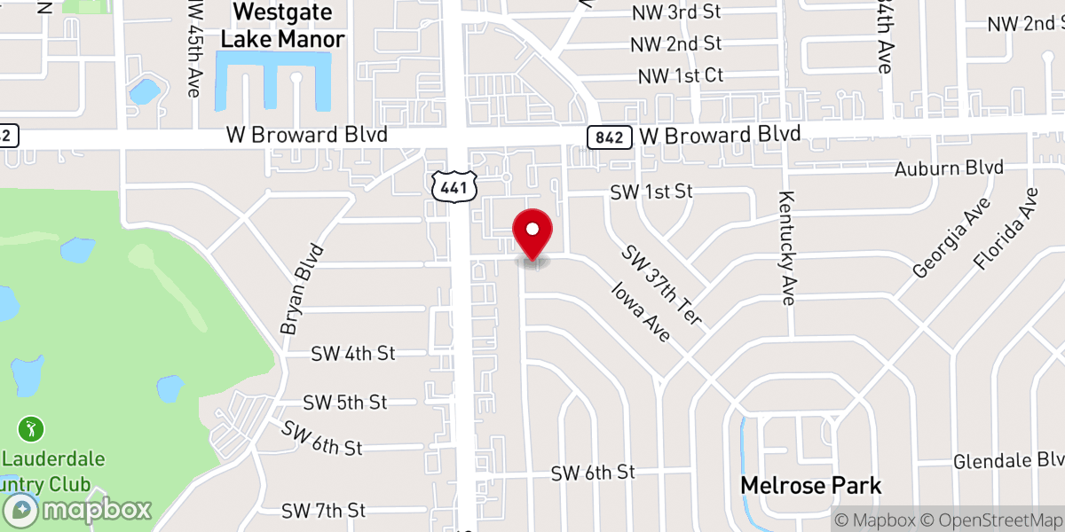 Map showing location of Melrose Park Assembly of God