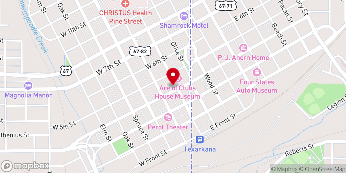 Map showing location of Downtown First Baptist Church