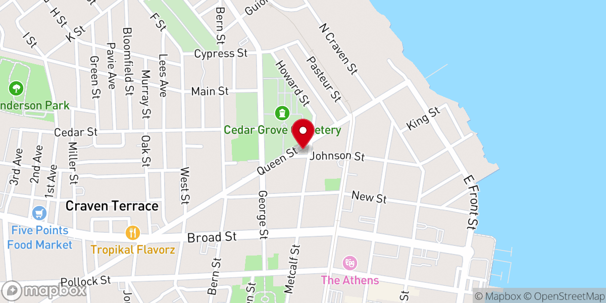 Map showing location of St Cyprian's Episcopal Church