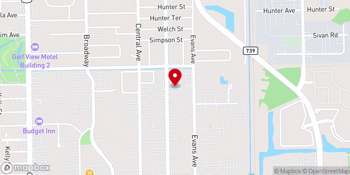 Map showing location of The Rock Worship Center