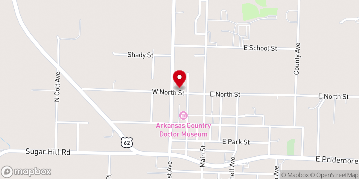 Map showing location of Lincoln Church of Christ