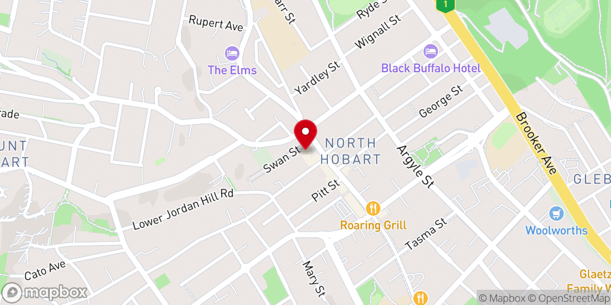 Map showing location of Hobart North Uniting Church