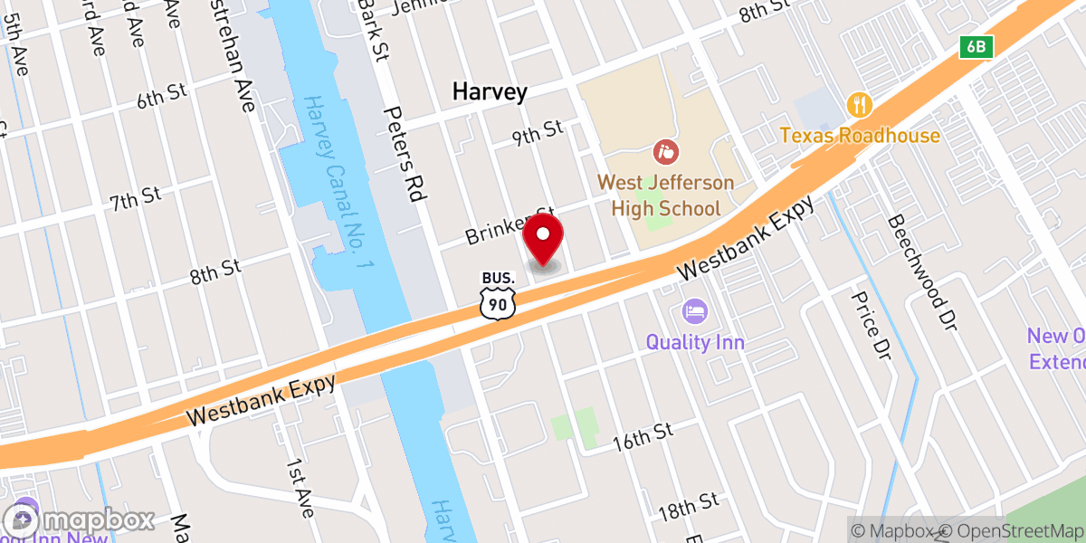 Map showing location of Evening Star Baptist Church