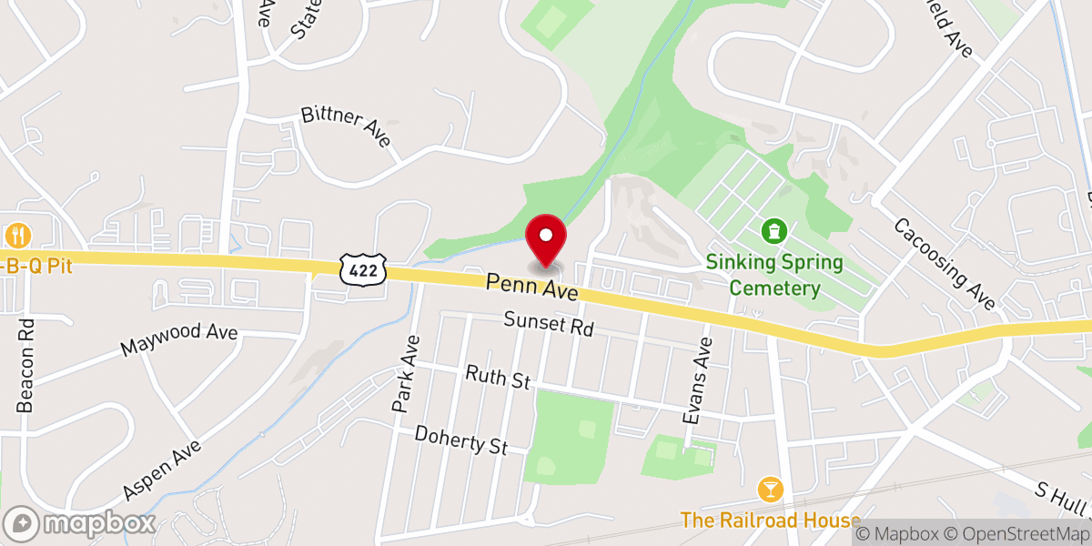 Map showing location of Potter's House Church Reading