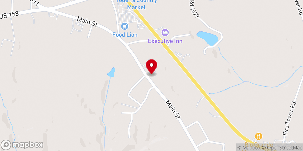 Map showing location of Caswell County Parish, Inc - Food Distribution Center