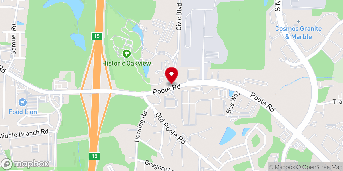 Map showing location of Raleigh Baptist Associates