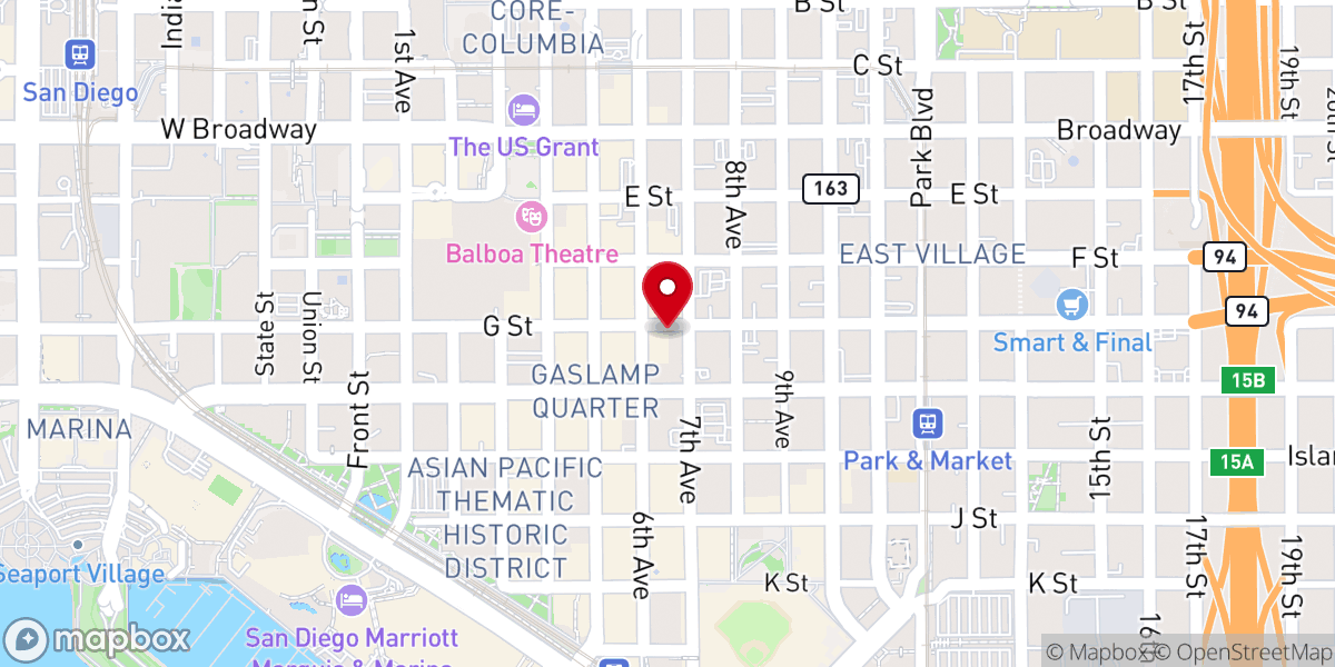 Map showing location of The Sinclair on G Street