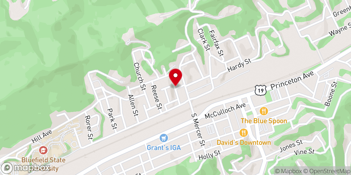 Map showing location of Mt Zion Baptist Church