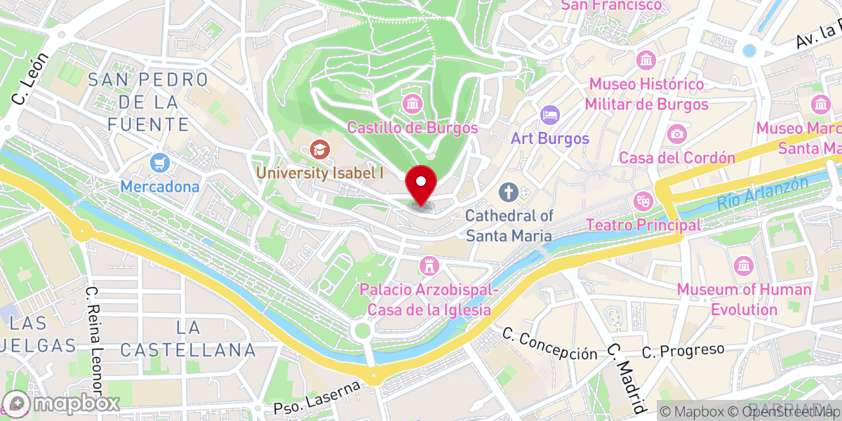 Map showing location of Arco de Fernán González