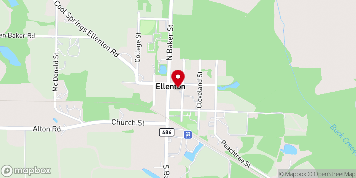 Map showing location of Ellenton Baptist Church