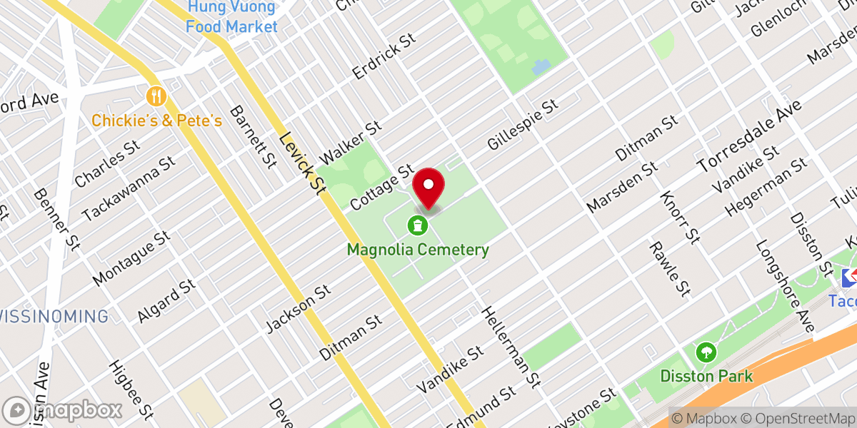 Map showing location of Star of Hope Baptist Church of Philadelphia
