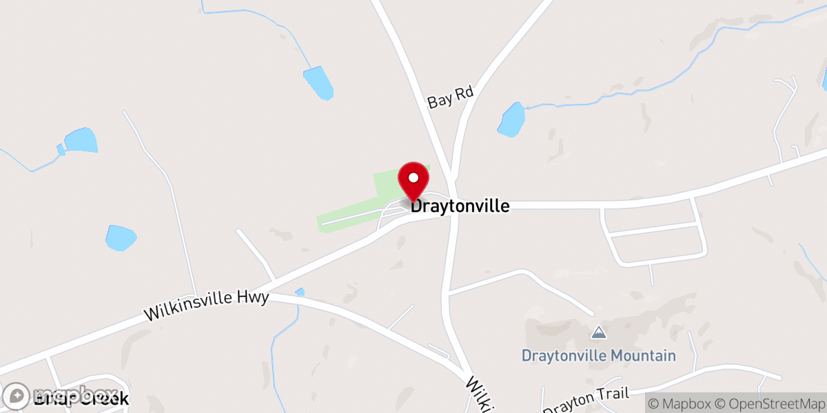 Map showing location of Draytonville Baptist Church