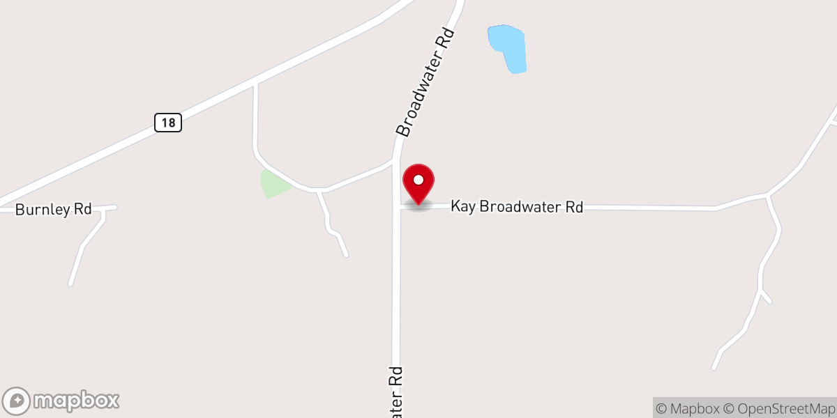 Map showing location of Antioch Baptist Church