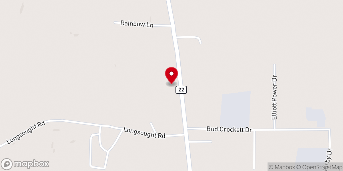 Map showing location of Timberlake Grove Baptist Church