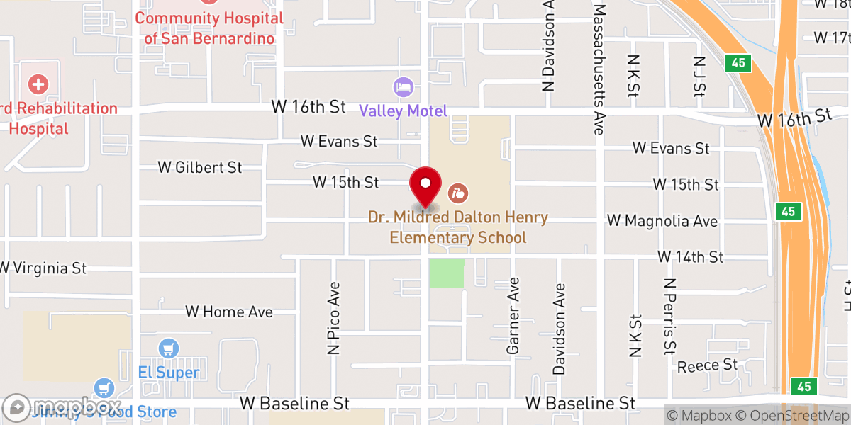 Map showing location of Mount Rose Baptist Church