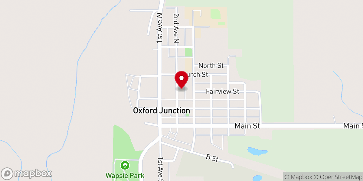 Map showing location of Oxford Junction United Methodist