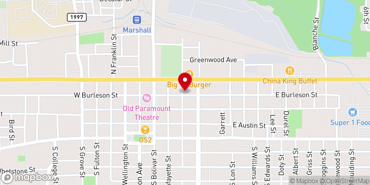 Map showing location of Childress Deliverance Temple