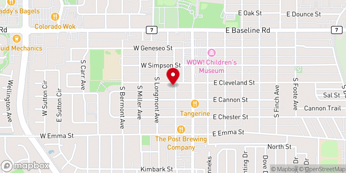 Map showing location of First Baptist Church of Lafayette